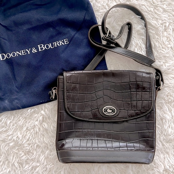 Vintage Dooney & Bourke Crocodile Leather Crossbody - Picture 1 of 15
